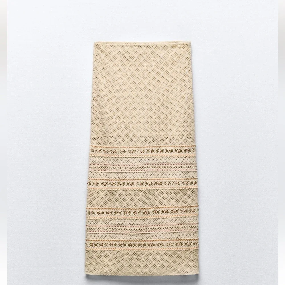 VIRAL NEW ZARA  LUXURY CROCHET SKIRT SIZE SIZE M - Picture 11 of 14